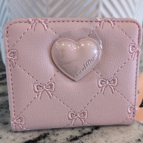 Betsey Johnson Handbags - Betsey Johnson Lilac Compact Quilted Ribbon with Heart Accent Wallet